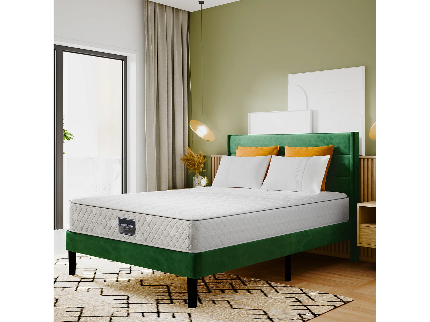 Matelas à ressorts ensachés, 7 zones en mousse froide, 140x200cm, certifié Oeko-Tex, housse en microfibre, 100 nuits d'essai, fermeté H3, 25cm