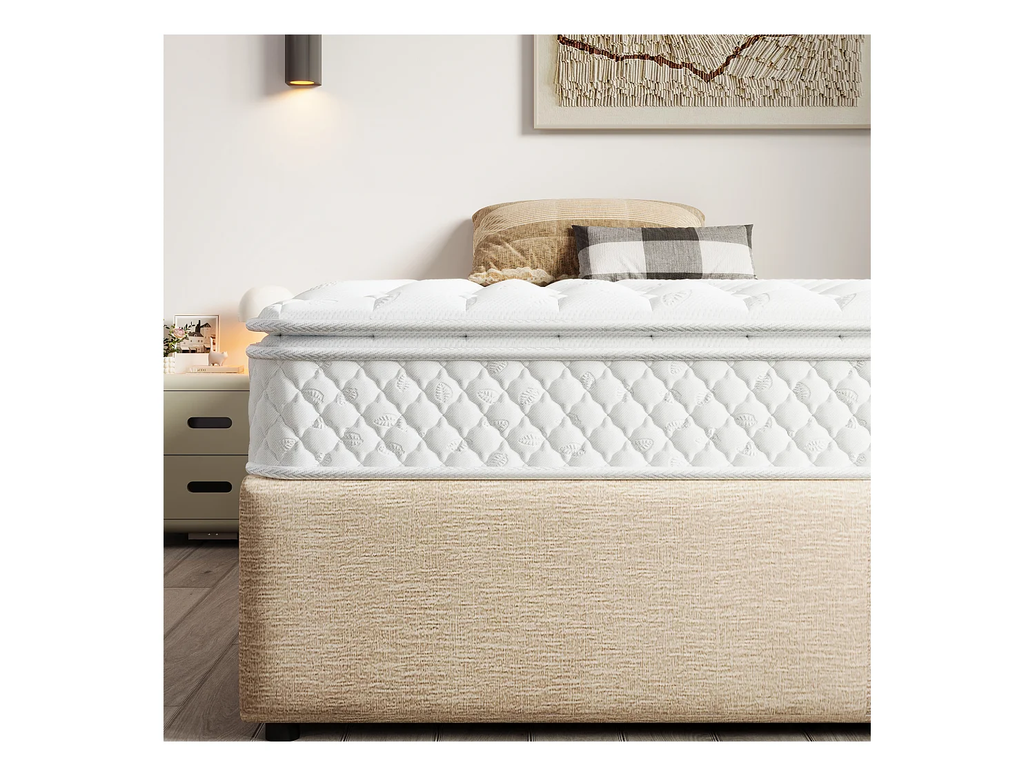 Pocketveringmatras, 7 zones, koudschuim, 160x200 cm, microvezelstof, stevigheid H3, 25 cm dik