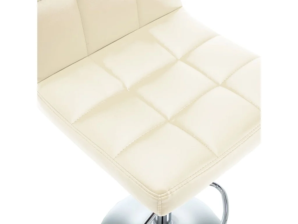 Tabourets de bar lot de 2 crème similicuir