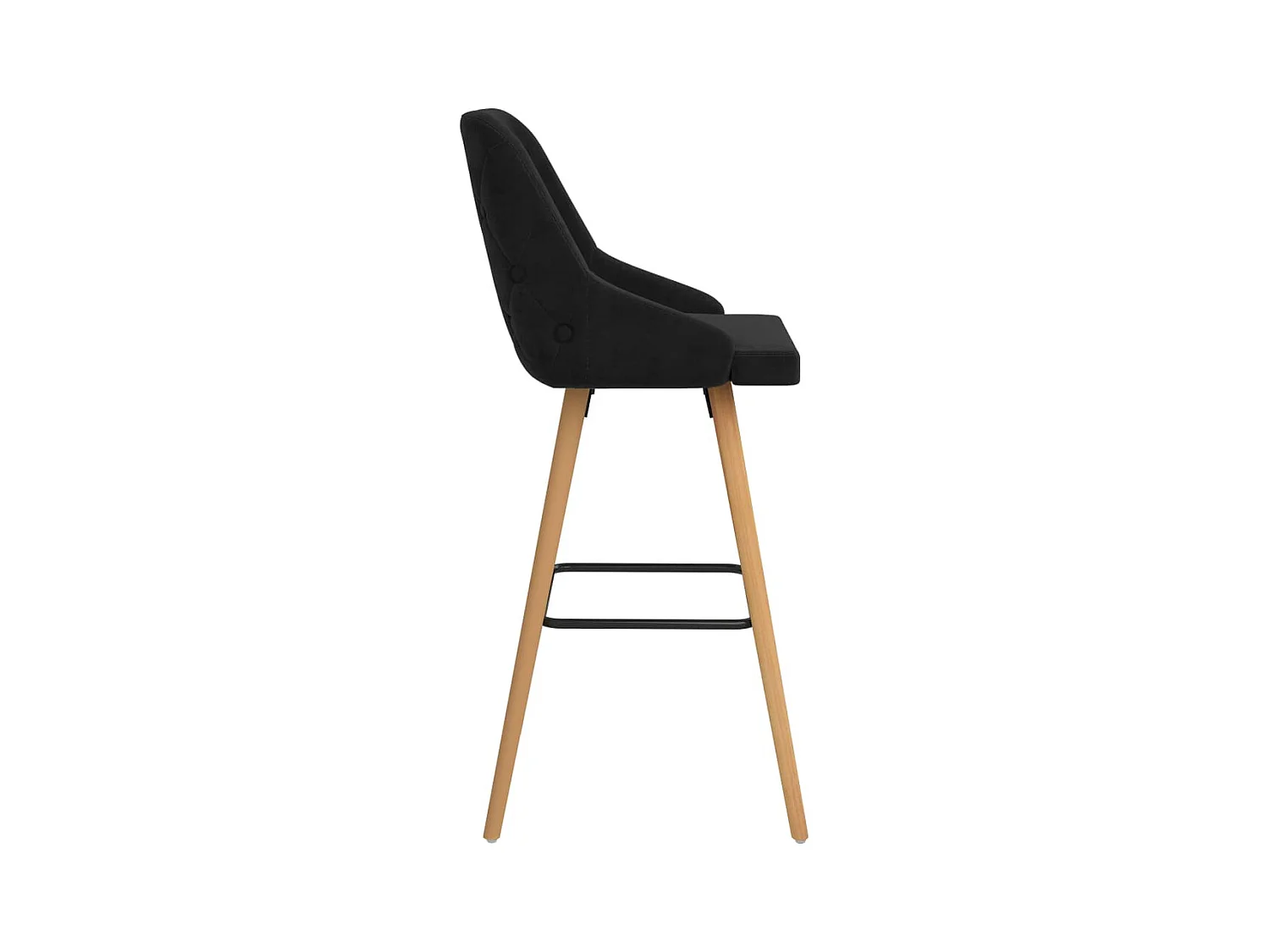 Tabourets de bar lot de 2 noir velours