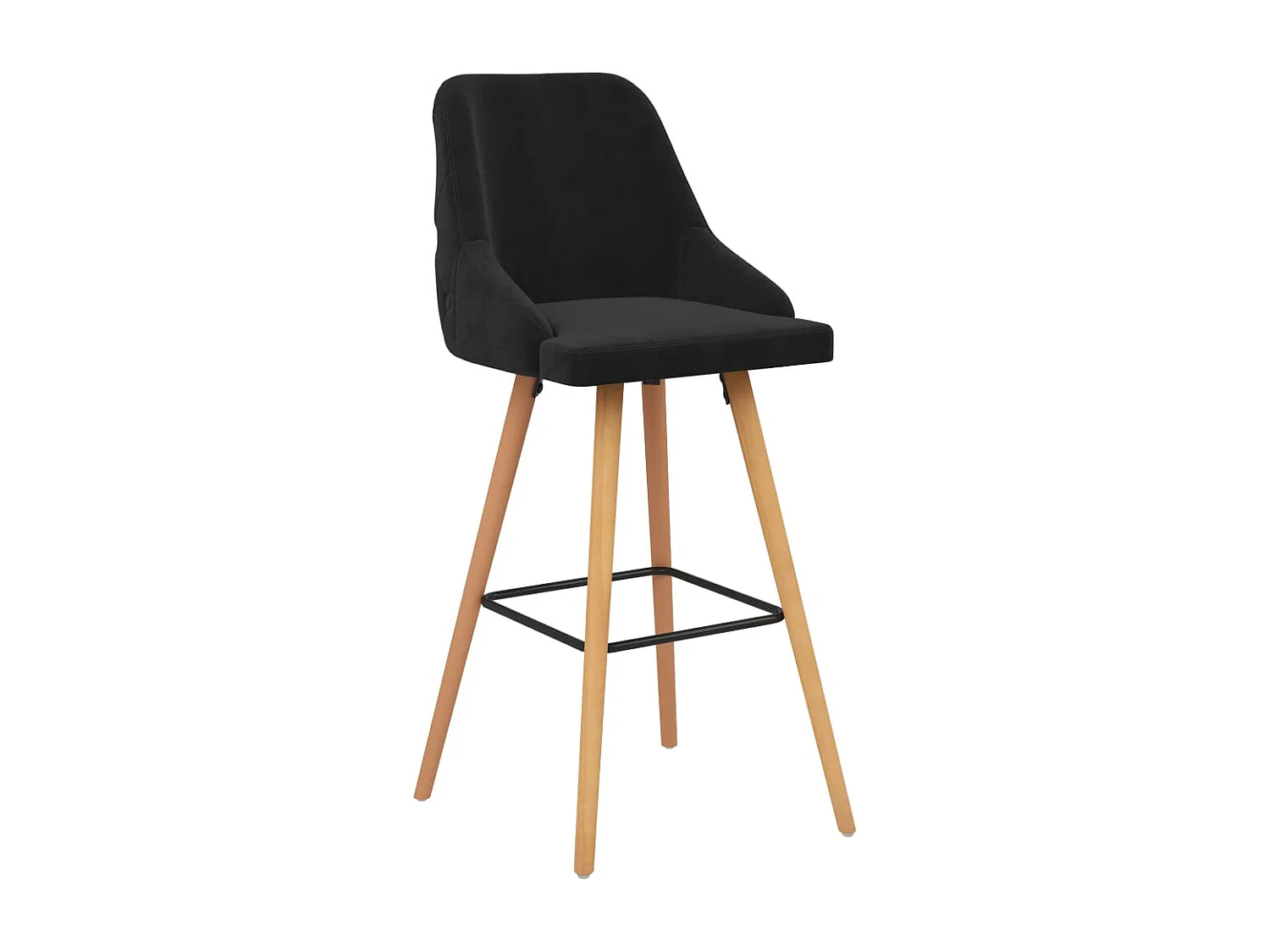 Tabourets de bar lot de 2 noir velours