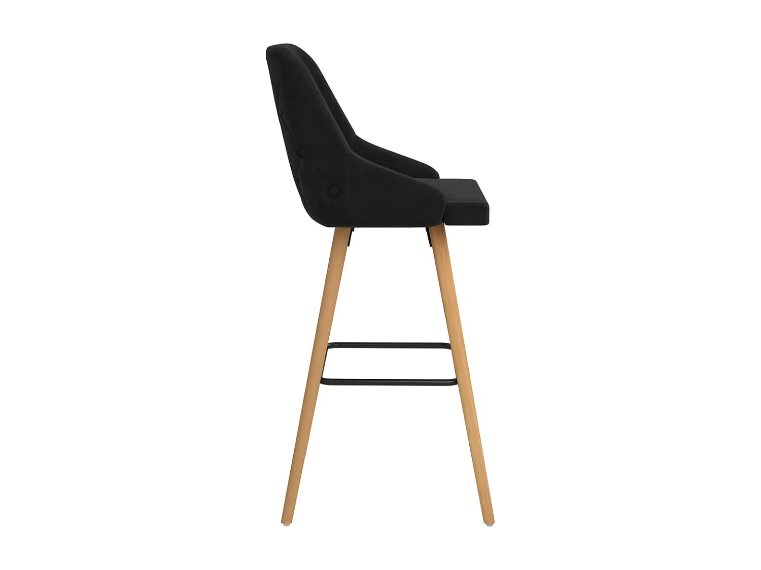Tabourets de bar lot de 2 noir velours