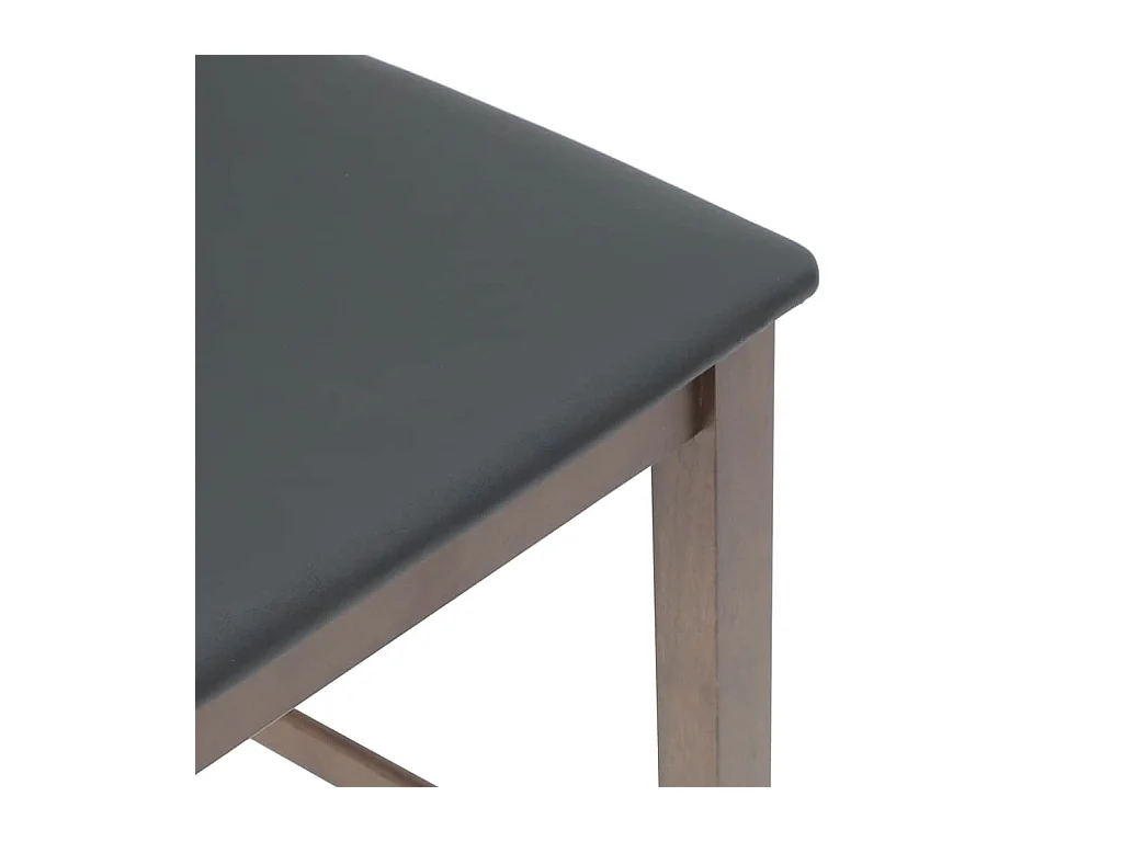 Barhocker mit Kissen 2 Stück braunes massives Gummibaumholz