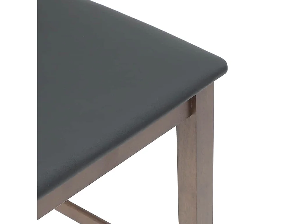 Tabourets de bar avec coussins 2 pcs marron bois massif d'hévéa