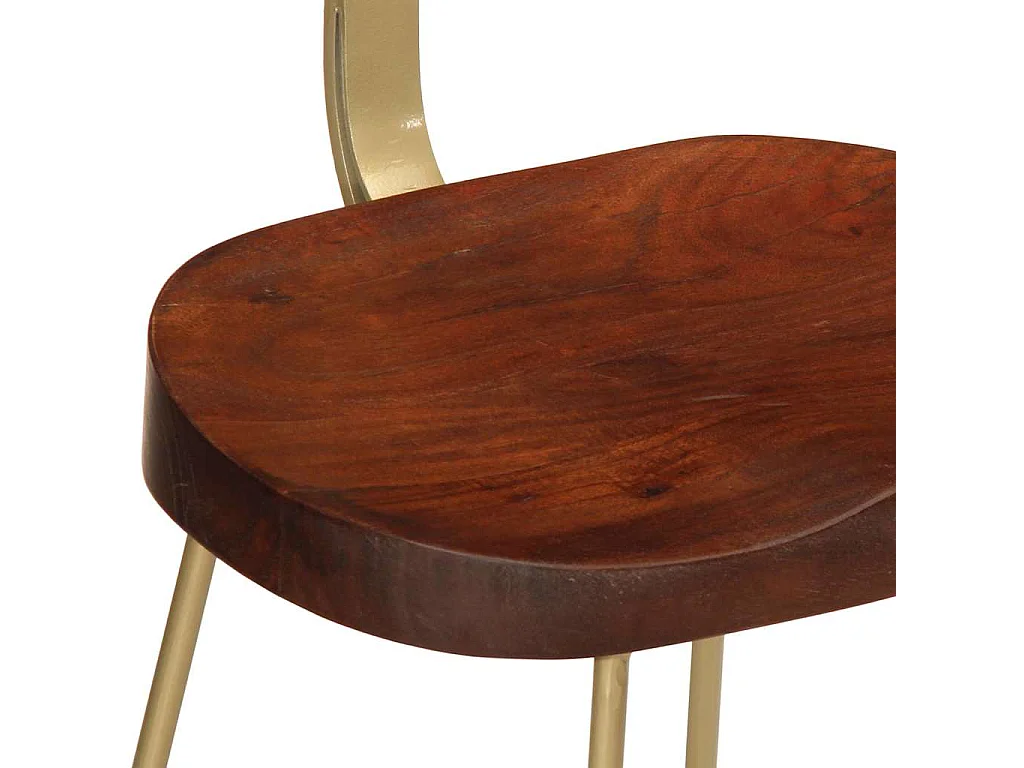 Set di 2 sgabelli da bar 49x43x88 cm in legno massello di mango