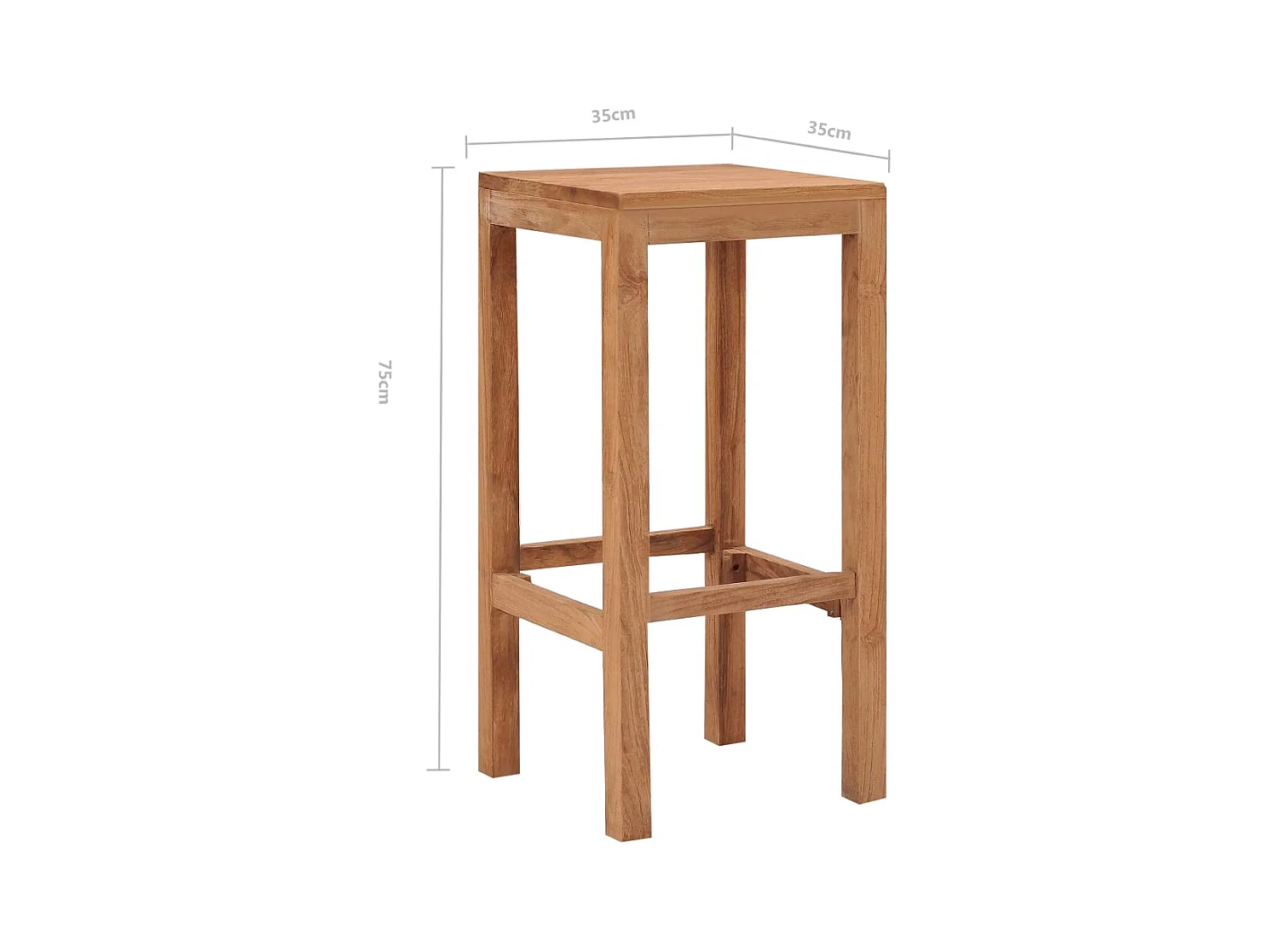 Set di 4 sgabelli da bar in legno massello di teak