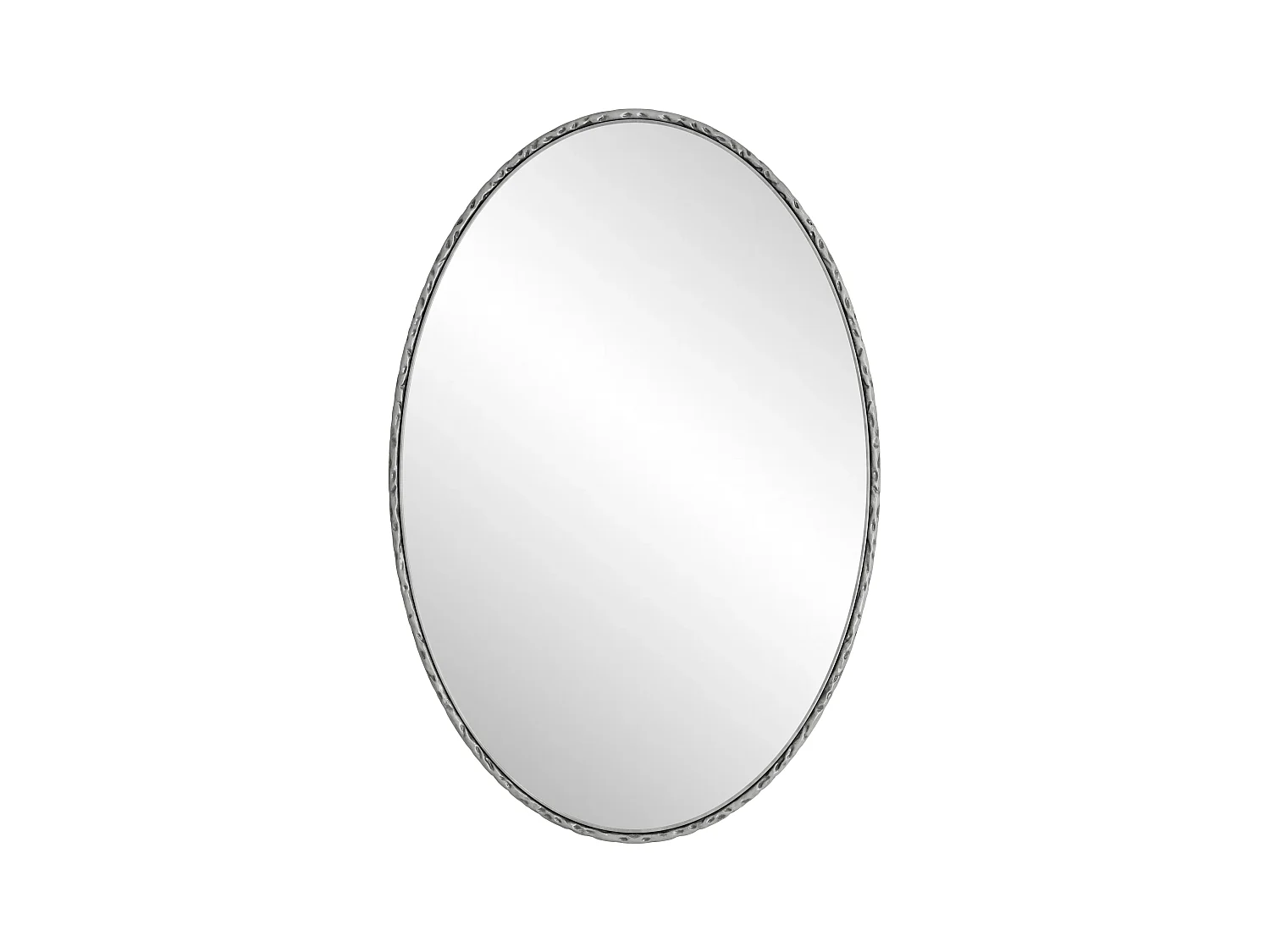 Miroir Ovale avec Cadre en Fer, Style Rétro Antique, Accroche Murale, Verre et MDF, Argenté (65x3x100 cm)