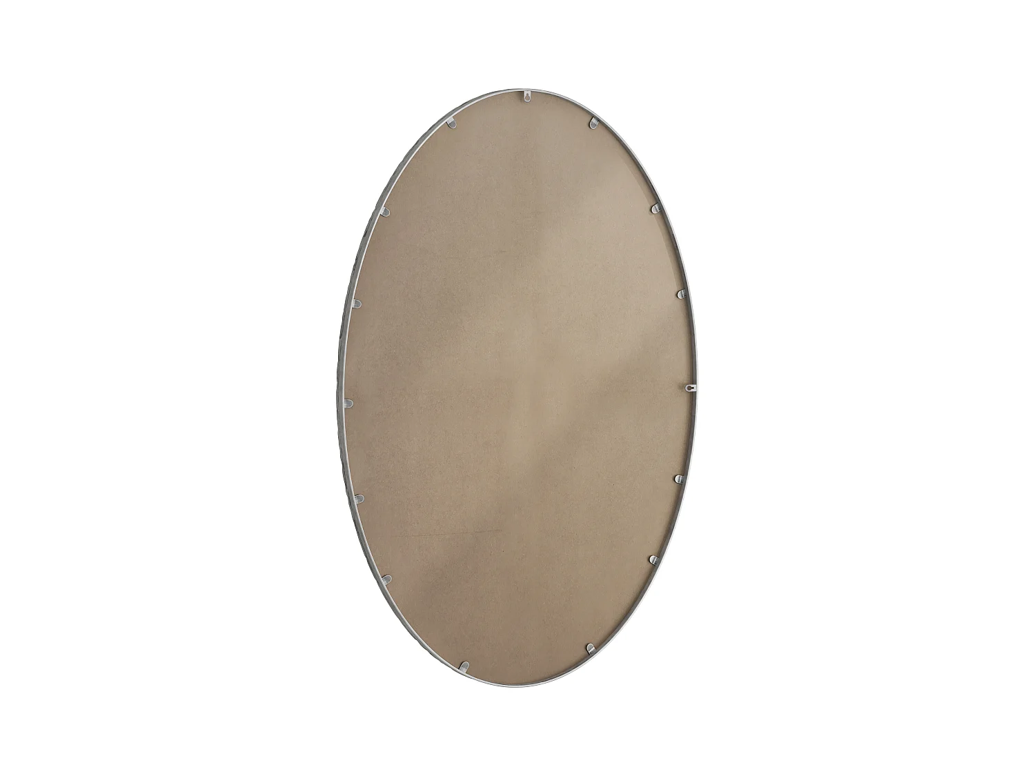 Miroir Ovale avec Cadre en Fer, Style Rétro Antique, Accroche Murale, Verre et MDF, Argenté (65x3x100 cm)
