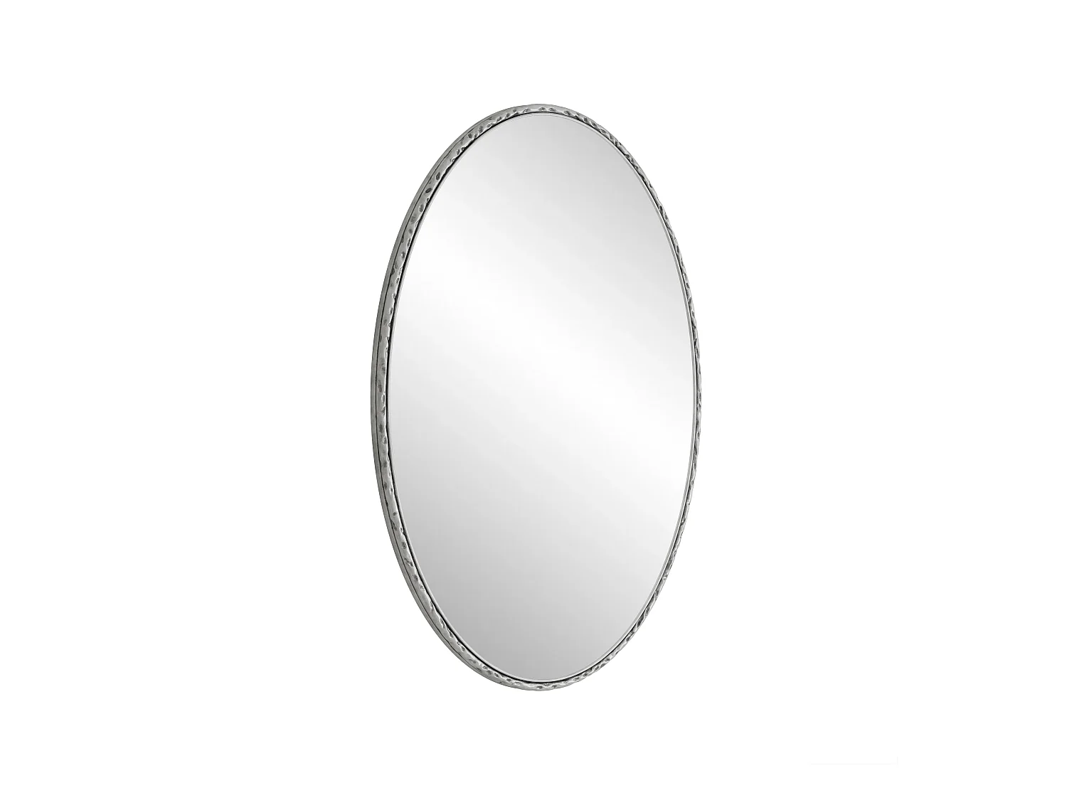 Miroir Ovale avec Cadre en Fer, Style Rétro Antique, Accroche Murale, Verre et MDF, Argenté (65x3x100 cm)