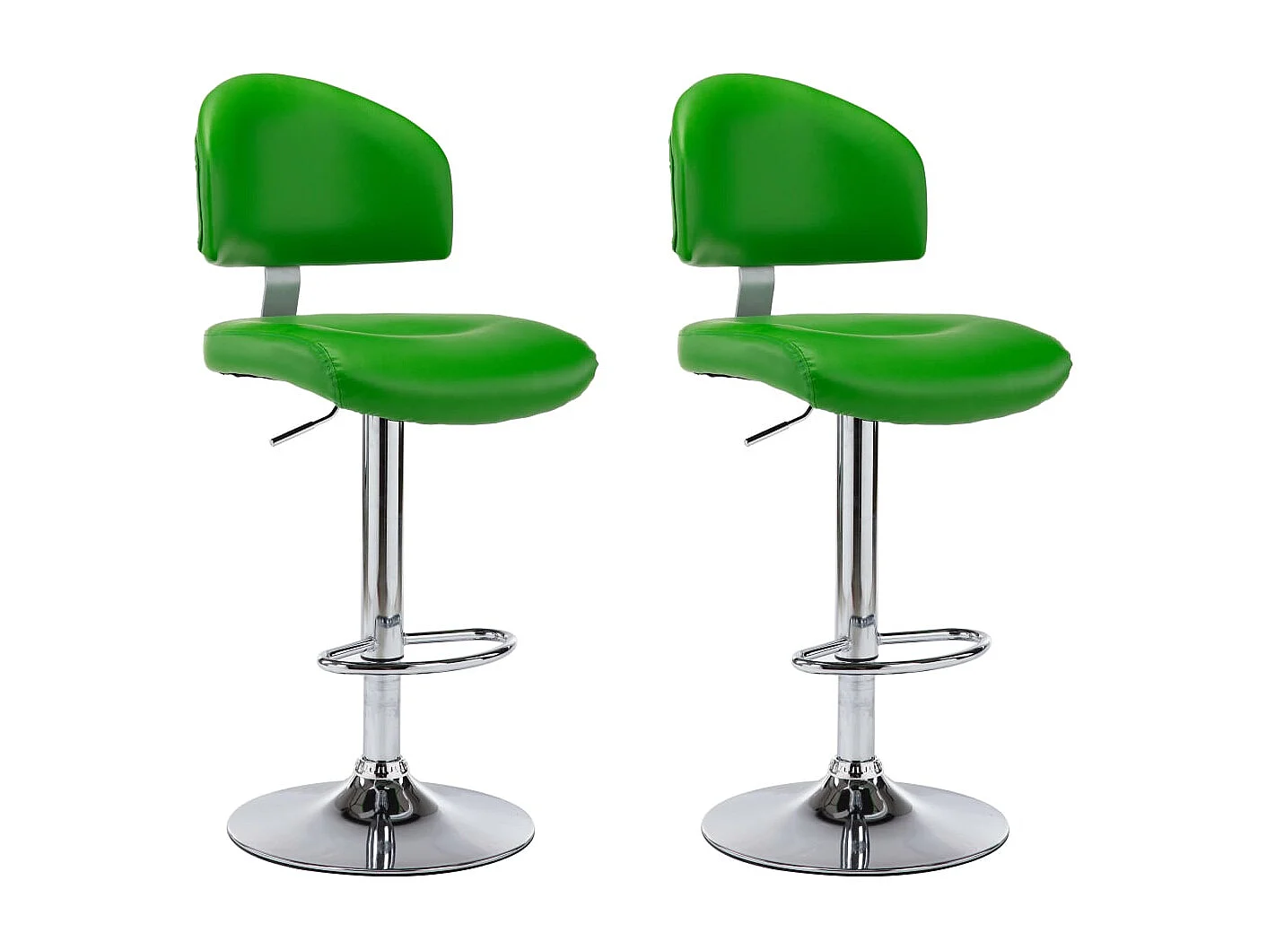 Tabourets de bar lot de 2 vert similicuir