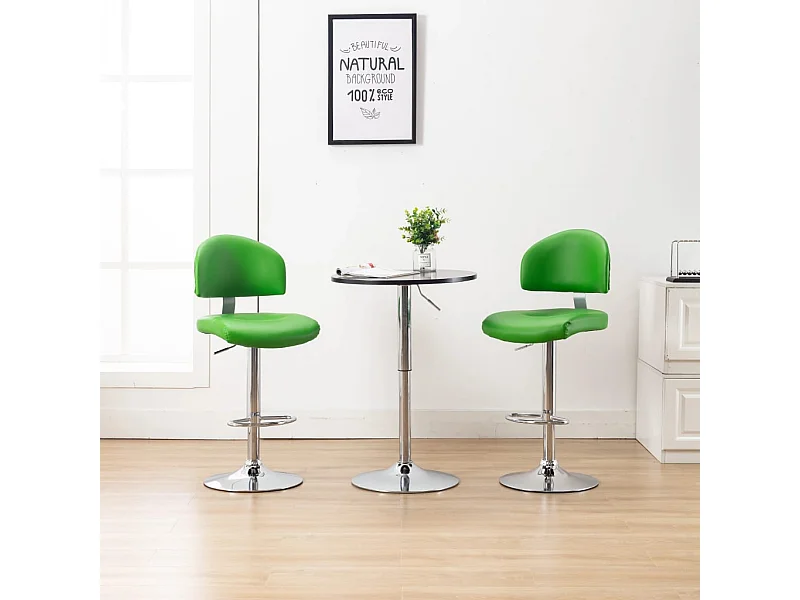 Set van 2 groene barkrukken van imitatieleer