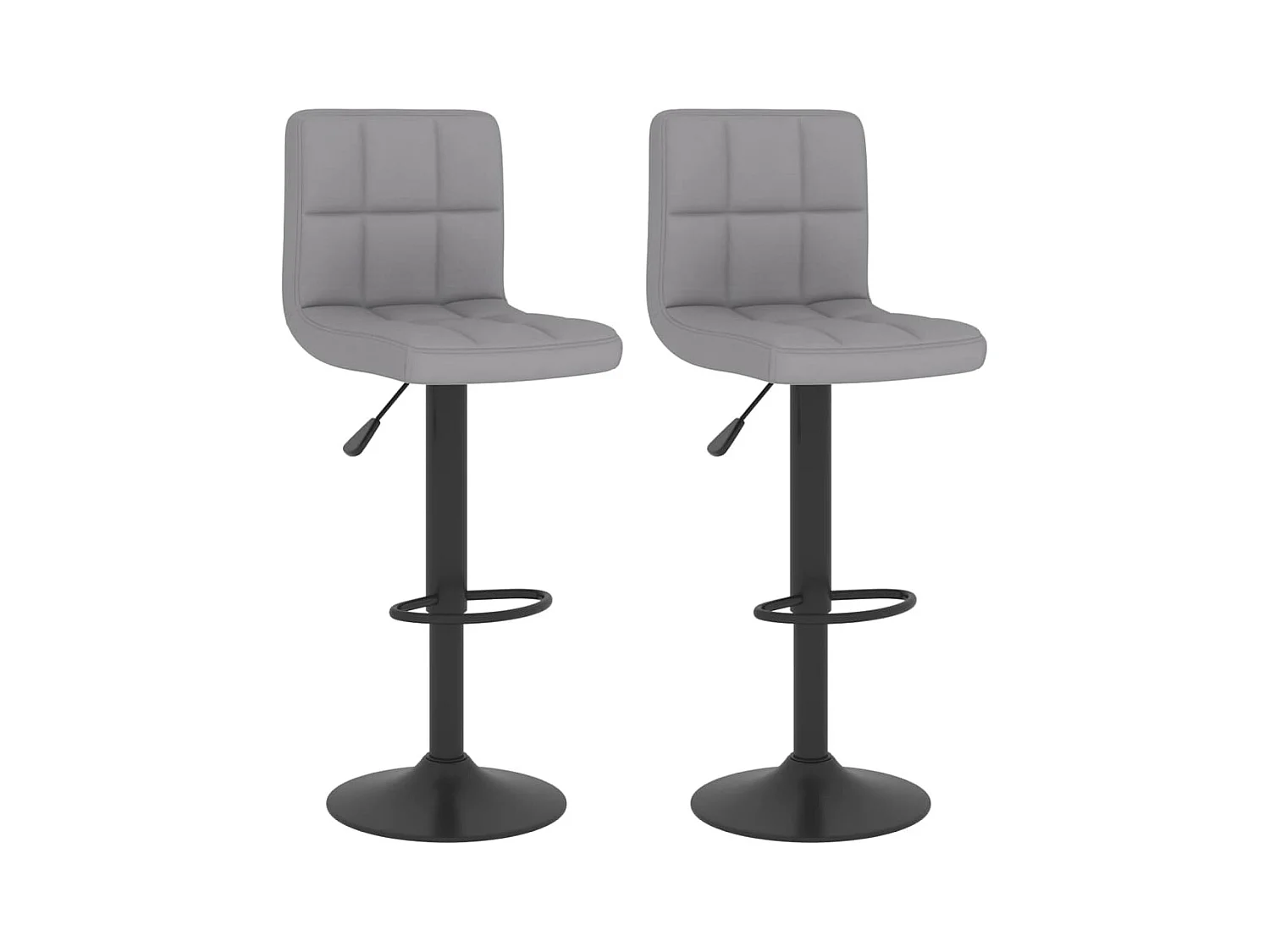 Tabourets de bar lot de 2 gris clair tissu