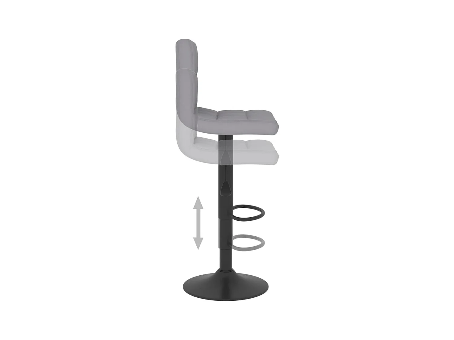 Tabourets de bar lot de 2 gris clair tissu