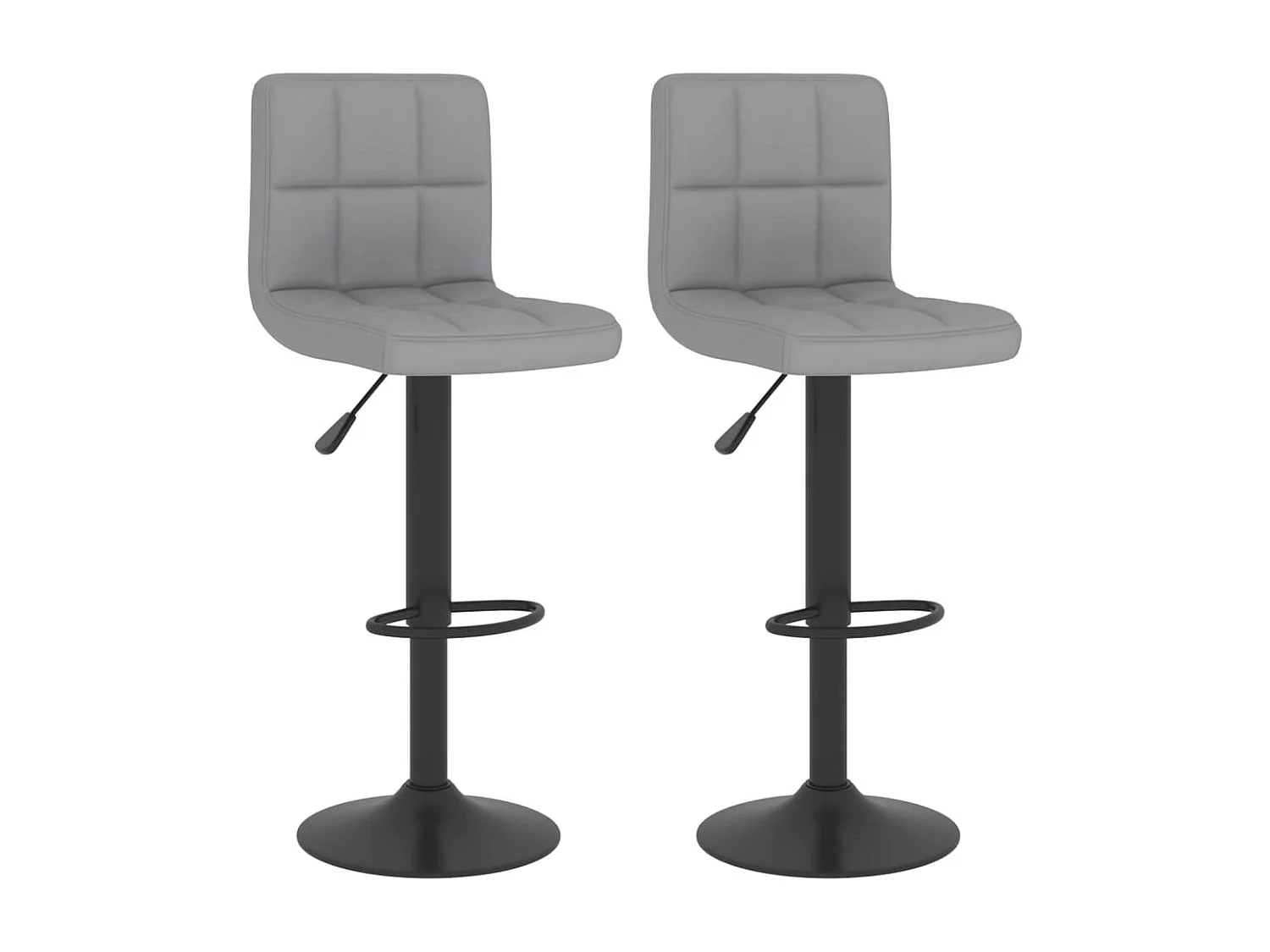 Tabourets de bar lot de 2 gris clair tissu