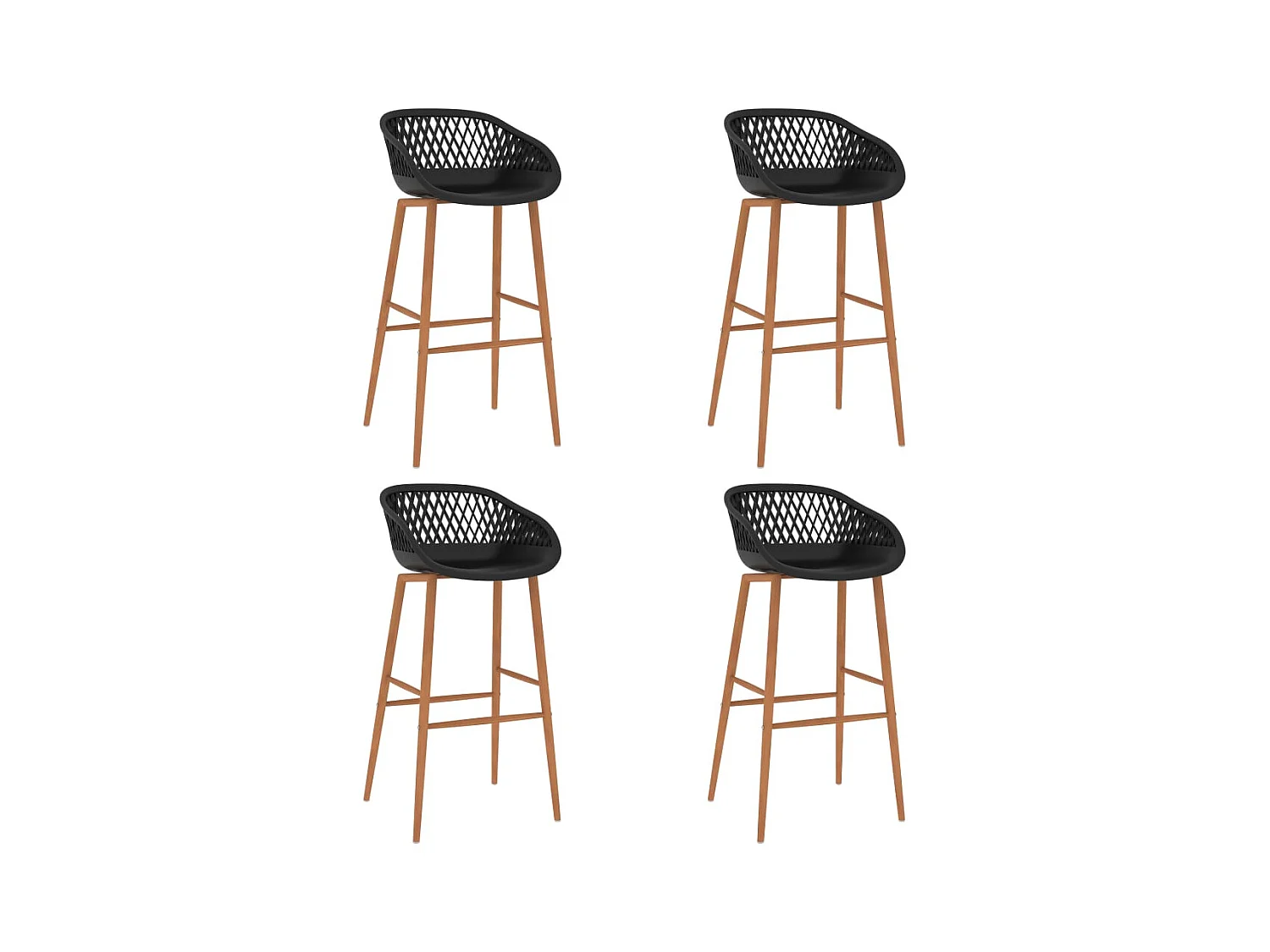 Chaises de bar lot de 4 noir