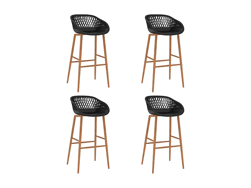Chaises de bar lot de 4 noir