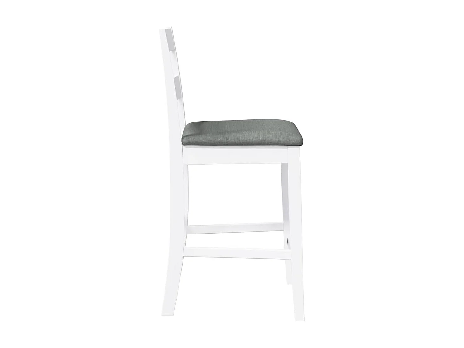 Tabourets de bar avec coussins 2 pcs blanc bois massif d'hévéa