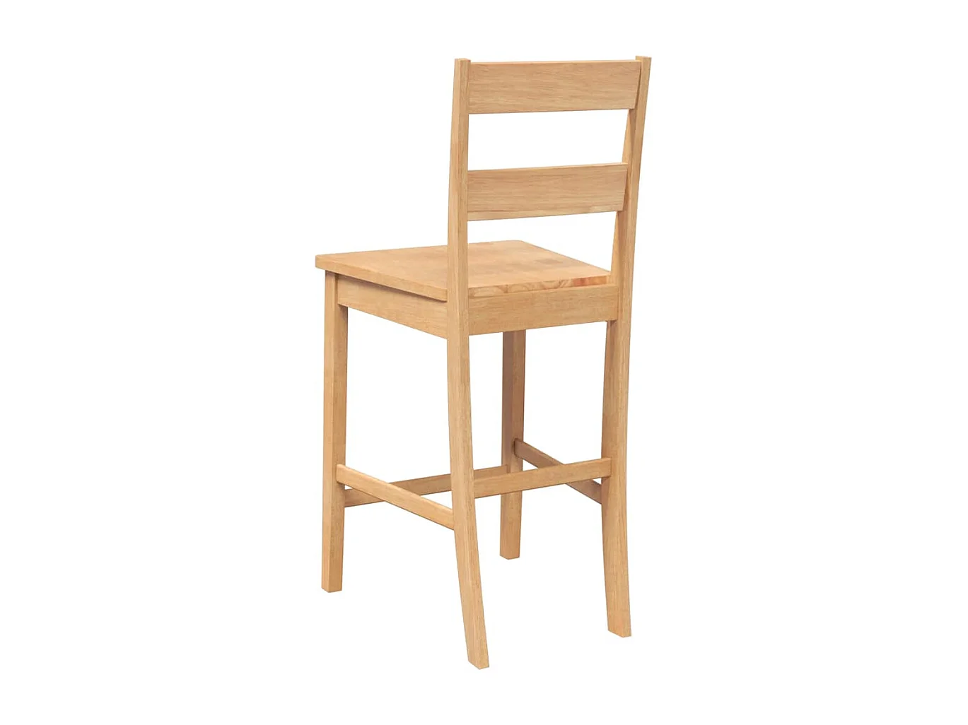 Tabourets de bar 2 pcs naturel bois massif d'hévéa