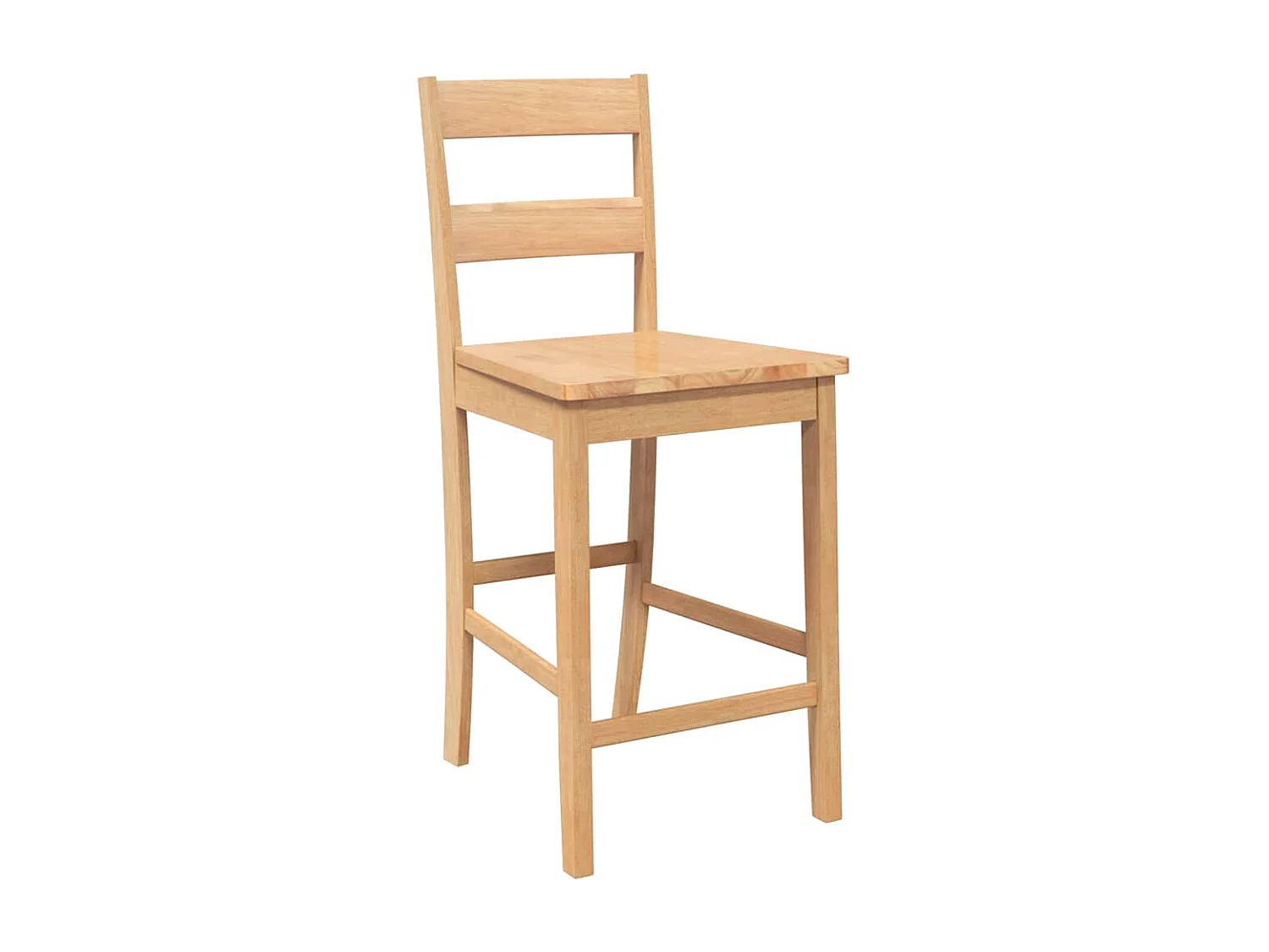 Tabourets de bar 2 pcs naturel bois massif d'hévéa