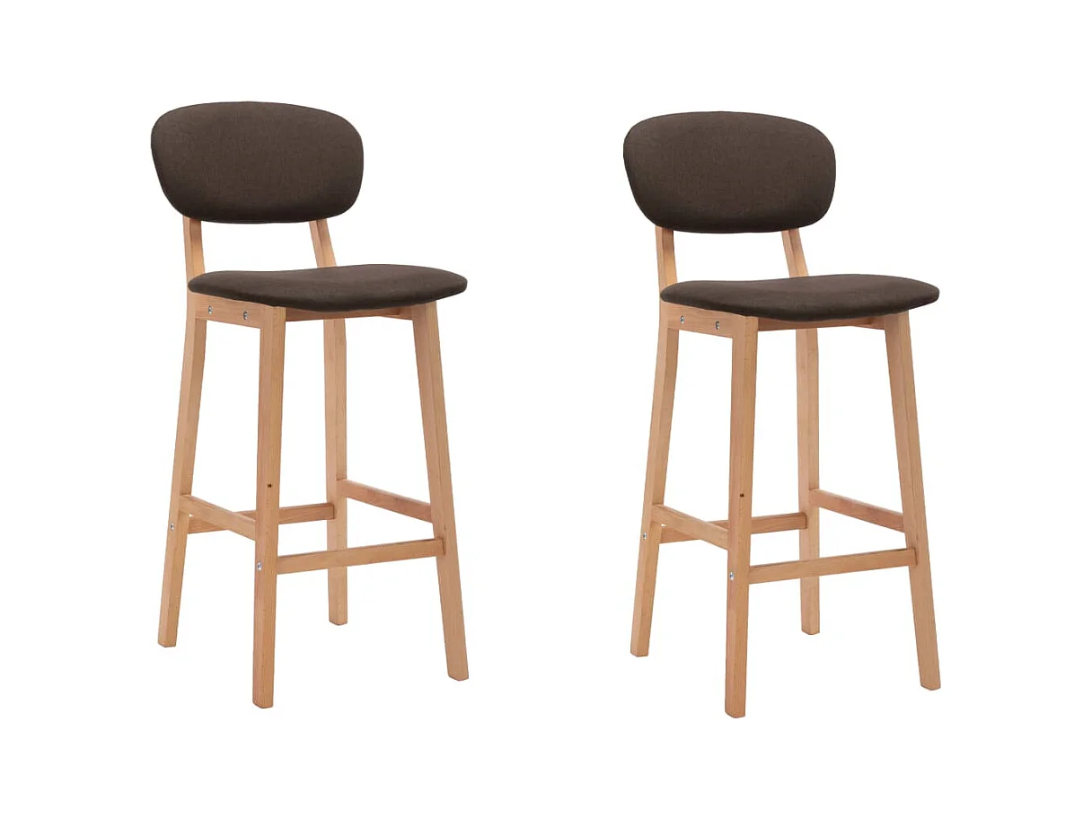 Tabourets de bar lot de 2 marron tissu