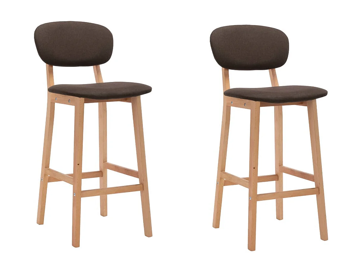 Tabourets de bar lot de 2 marron tissu
