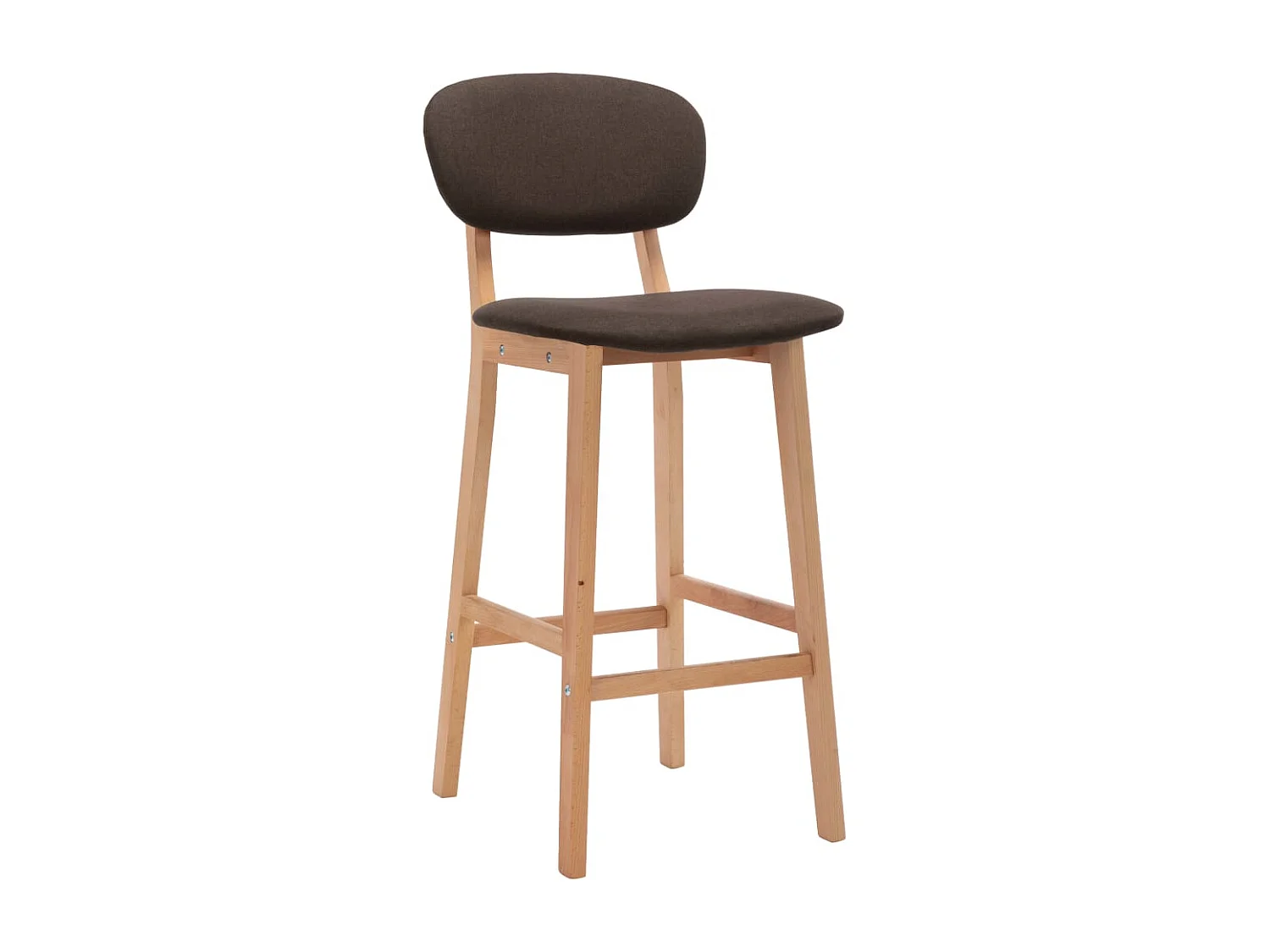 Tabourets de bar lot de 2 marron tissu