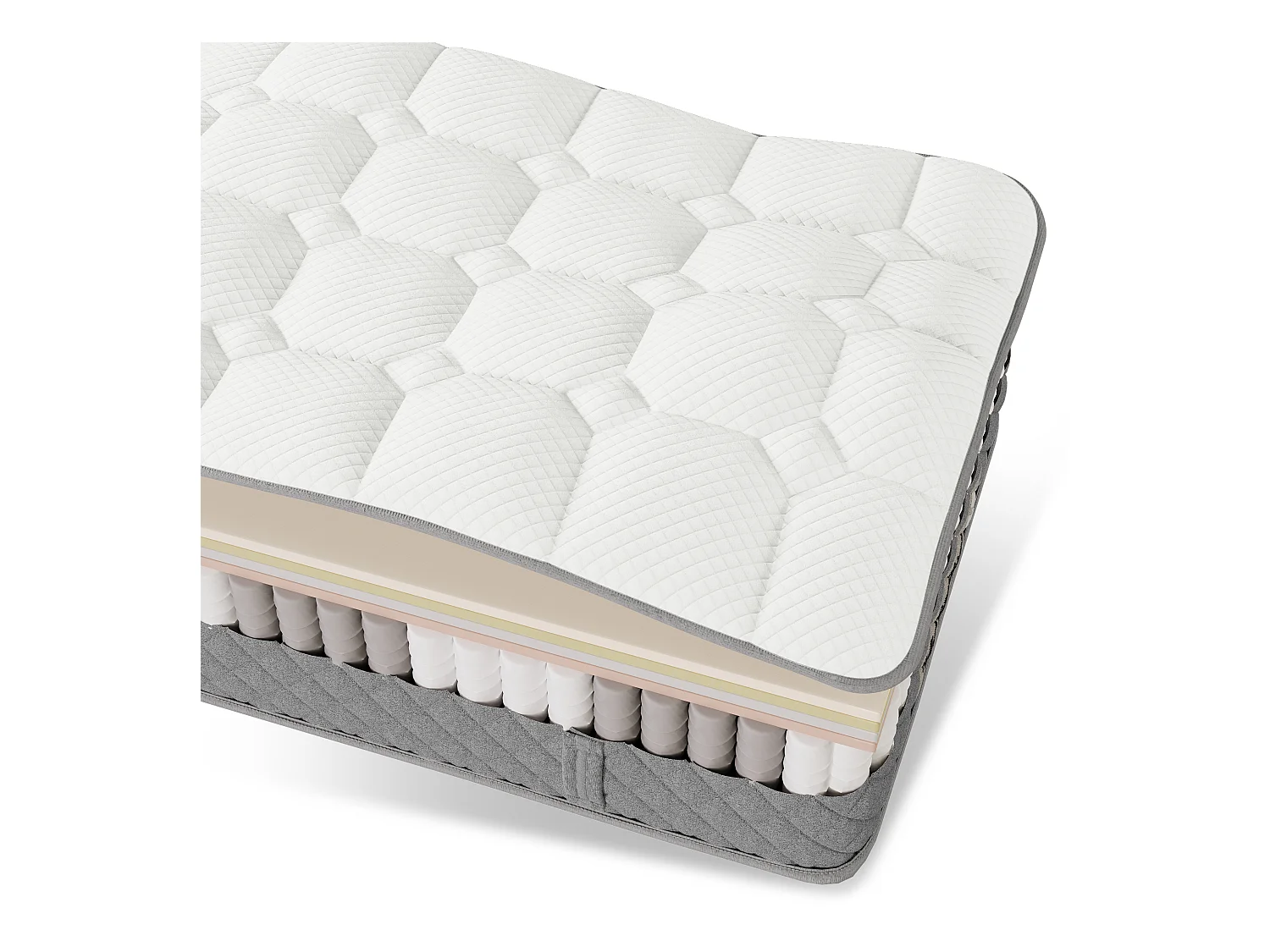 Matelas orthopédique 140x200 cm avec ressorts ensachés à 7 zones, H3, mousse froide, certifié OEKO-TEX® (200x140x20 cm)
