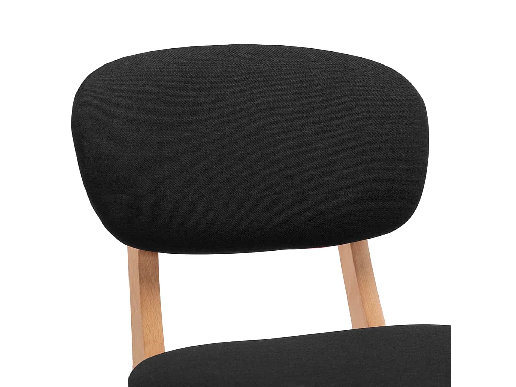 Tabourets de bar lot de 2 noir tissu