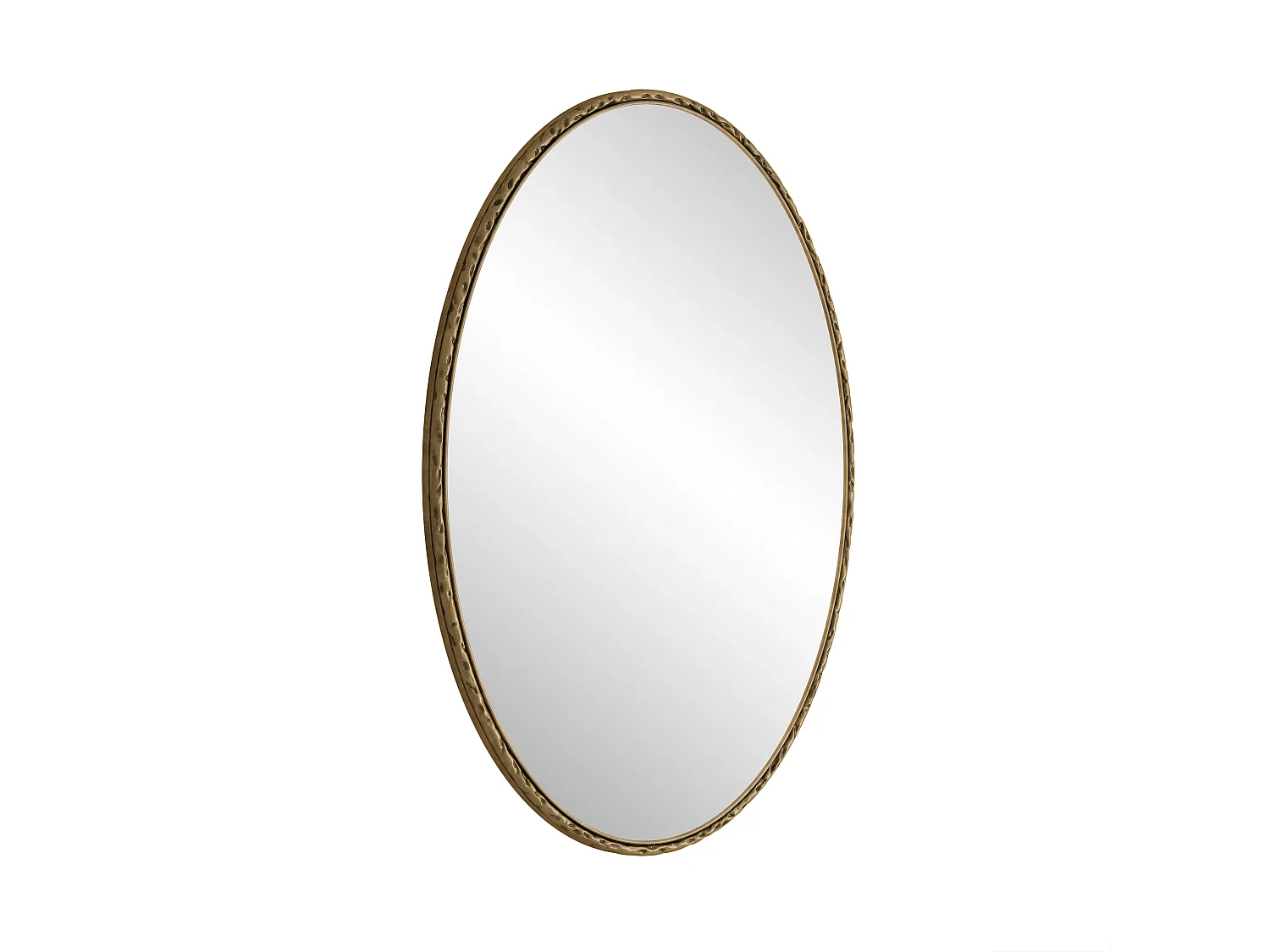 Ovale spiegel met ijzeren frame, antiek effect, wanddecoratie, glas en MDF, goud (65x3x100 cm)