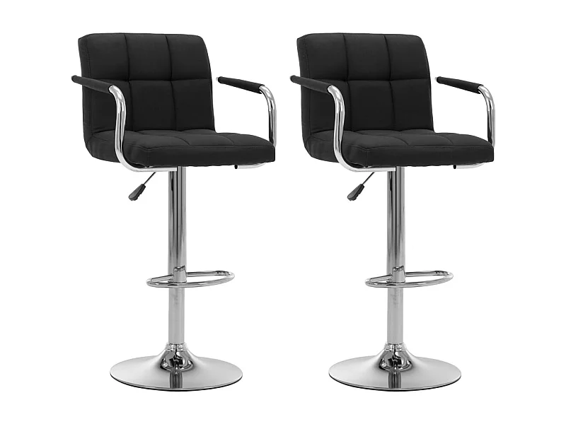 Barstoelen set van 2 zwarte stof