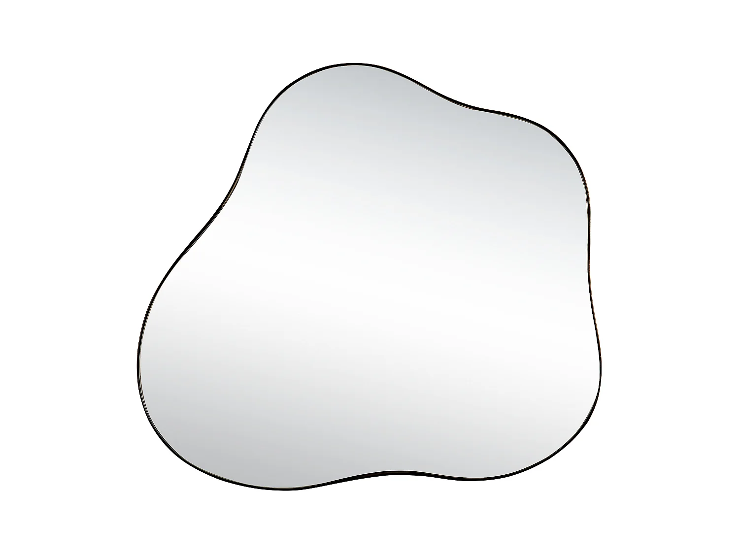 Miroir décoratif mural en métal, forme nuage irrégulière, verre et métal, noir (73x2x81 cm)