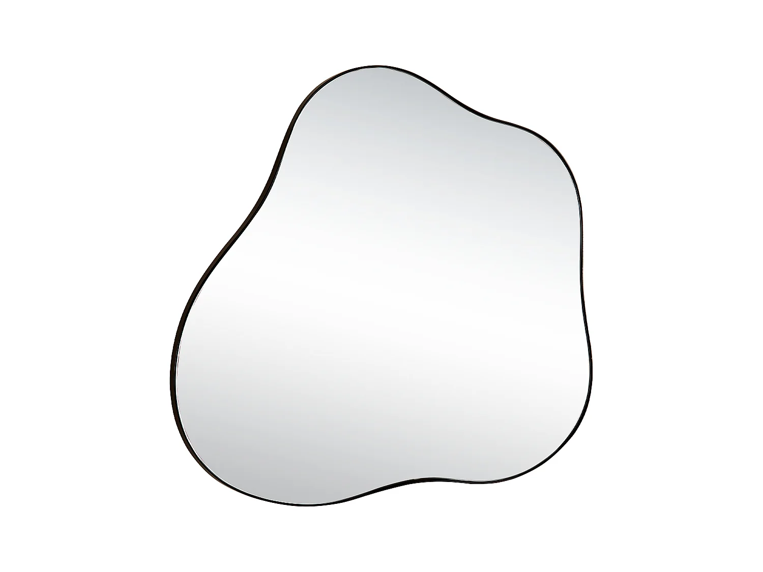 Miroir décoratif mural en métal, forme nuage irrégulière, verre et métal, noir (73x2x81 cm)