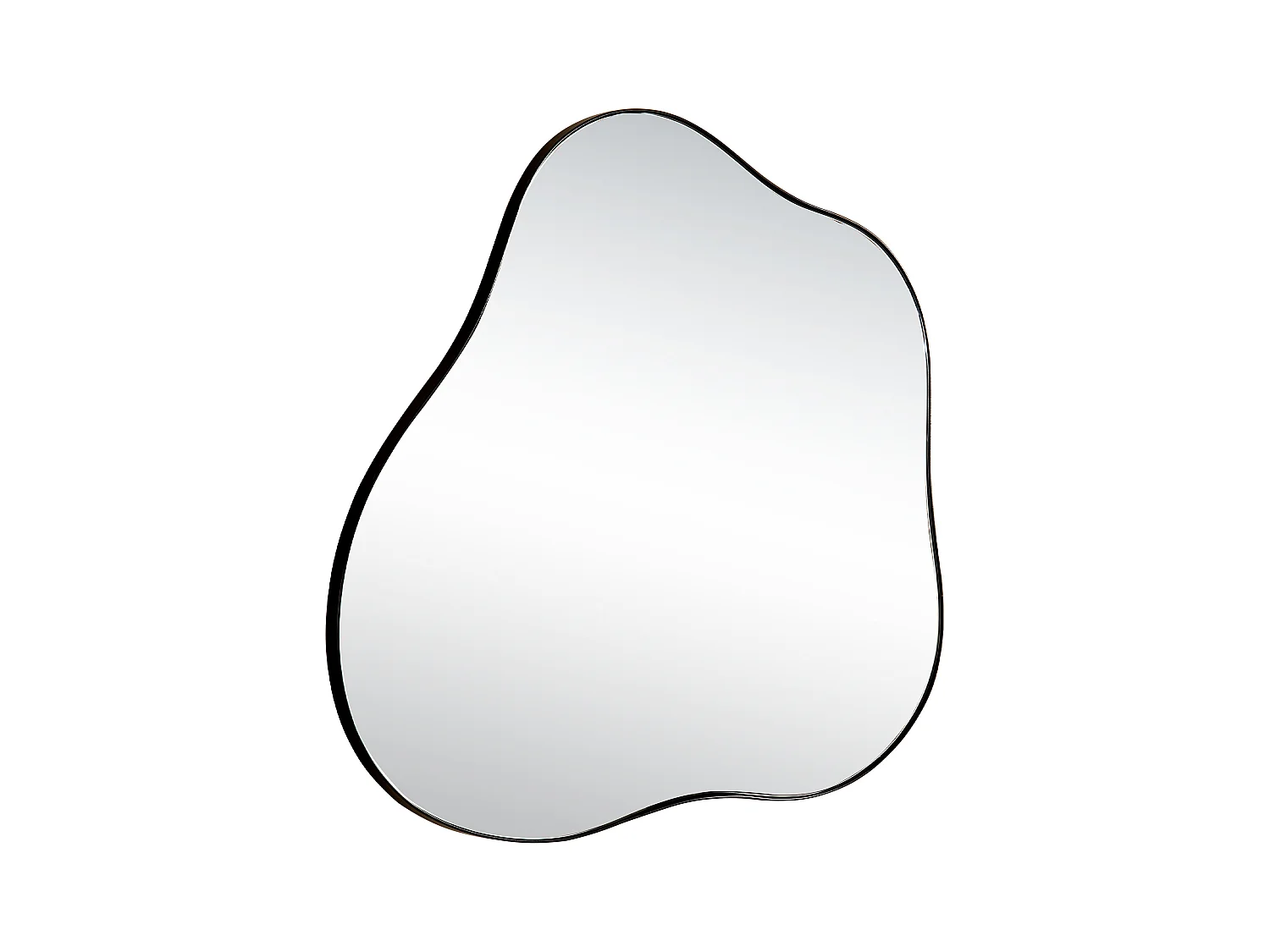 Miroir décoratif mural en métal, forme nuage irrégulière, verre et métal, noir (73x2x81 cm)