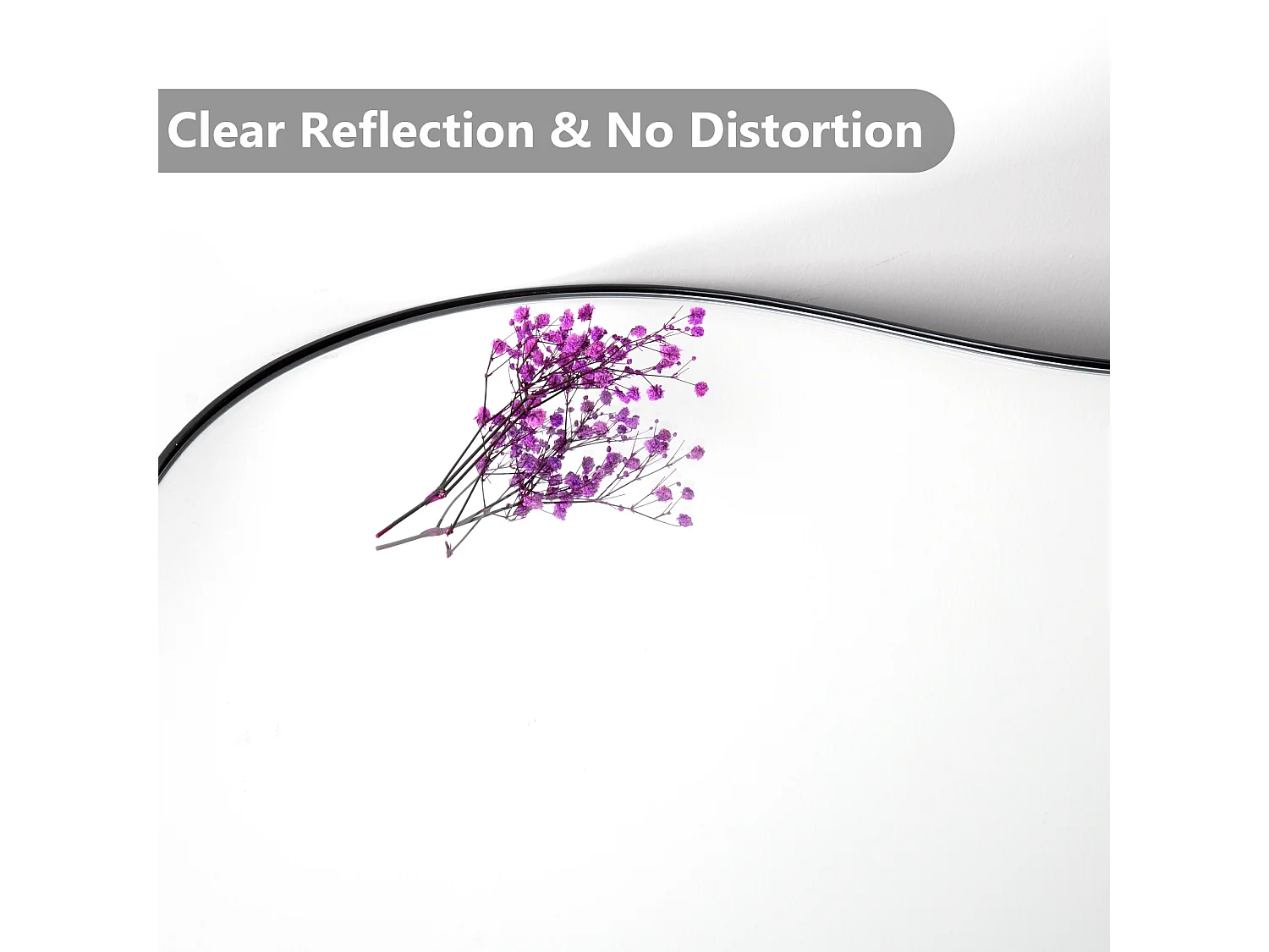 Miroir décoratif mural en métal, forme nuage irrégulière, verre et métal, noir (73x2x81 cm)