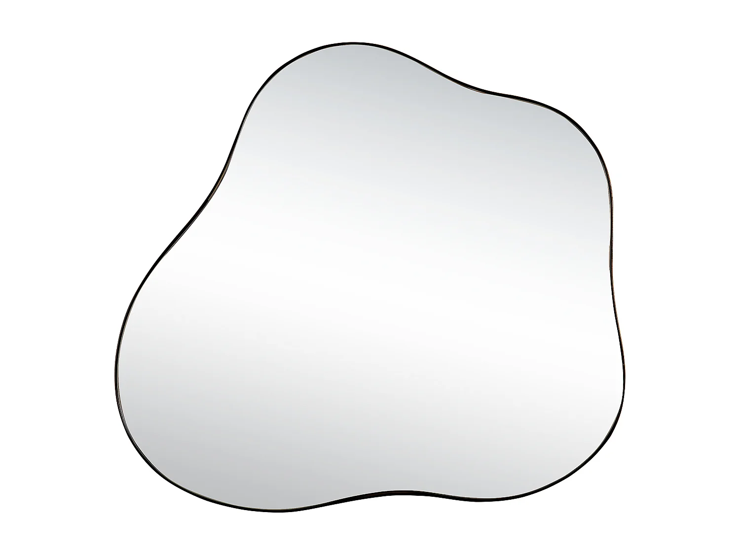 Miroir décoratif mural en métal, forme nuage irrégulière, verre et métal, noir (73x2x81 cm)