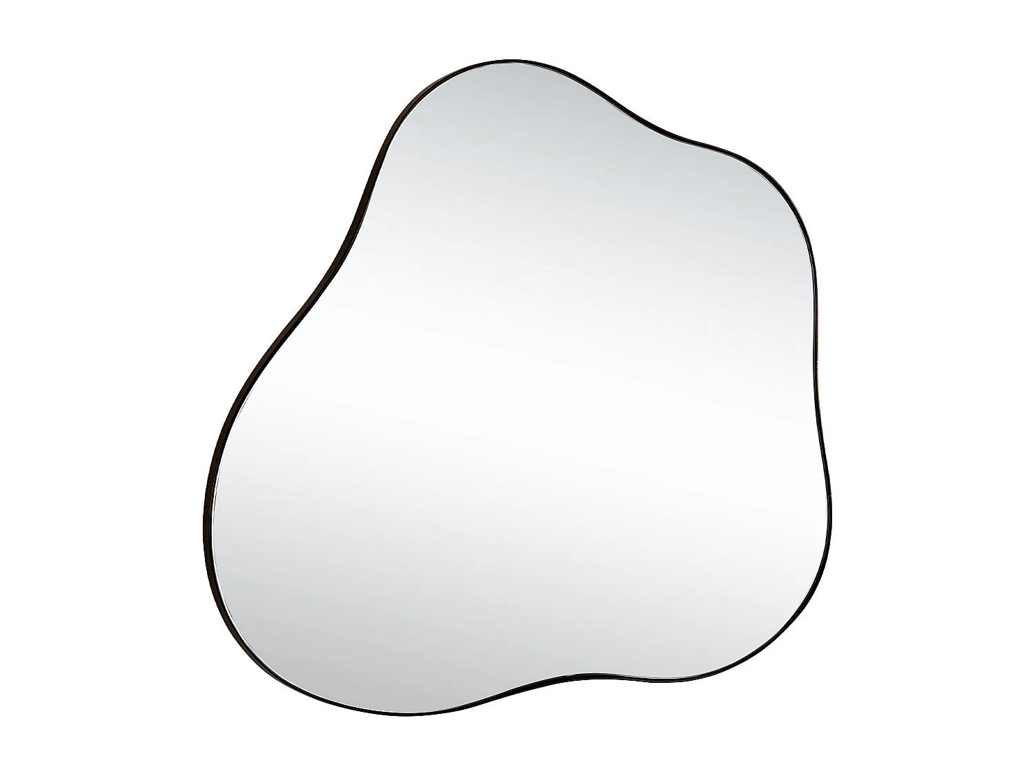 Miroir décoratif mural en métal, forme nuage irrégulière, verre et métal, noir (73x2x81 cm)