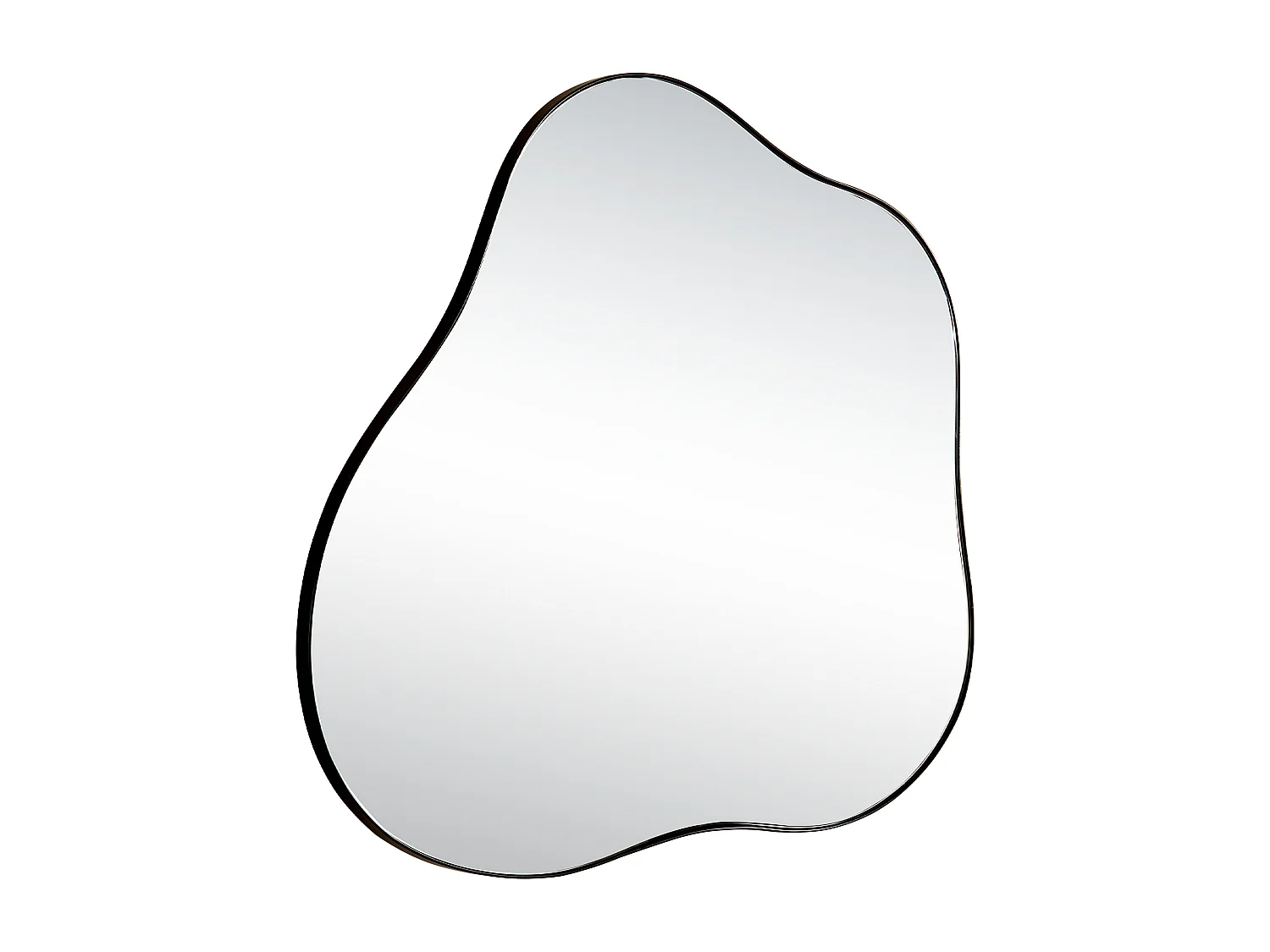 Miroir décoratif mural en métal, forme nuage irrégulière, verre et métal, noir (73x2x81 cm)