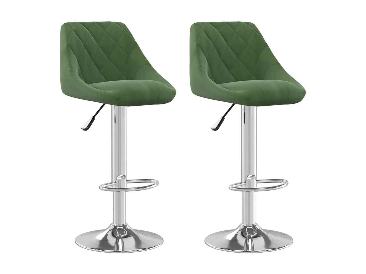 Tabourets de bar lot de 2 vert foncé velours