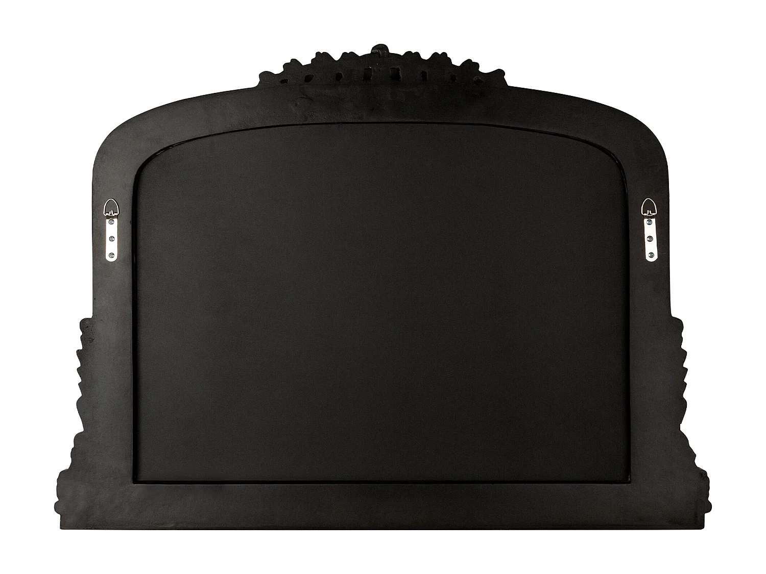 Espejo de pared arqueado vintage, marco de resina ornamentada, diseño barroco, negro (89 x 5,2 x 65,8 cm)