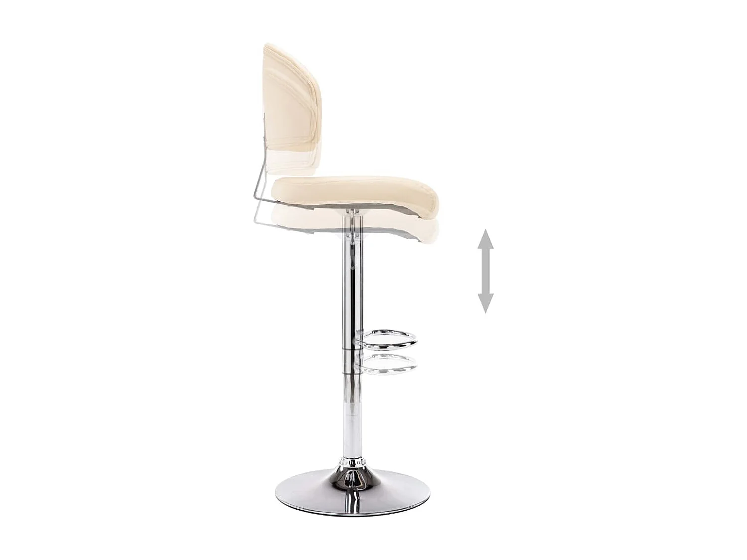 Set di 2 sgabelli da bar in similpelle color crema