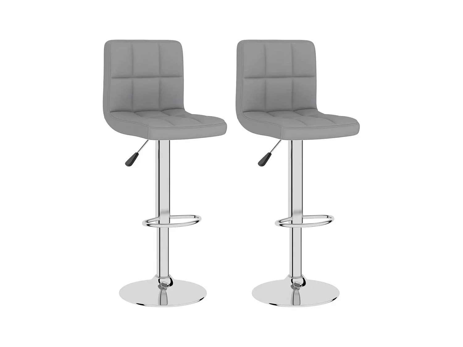 Tabourets de bar lot de 2 gris clair tissu