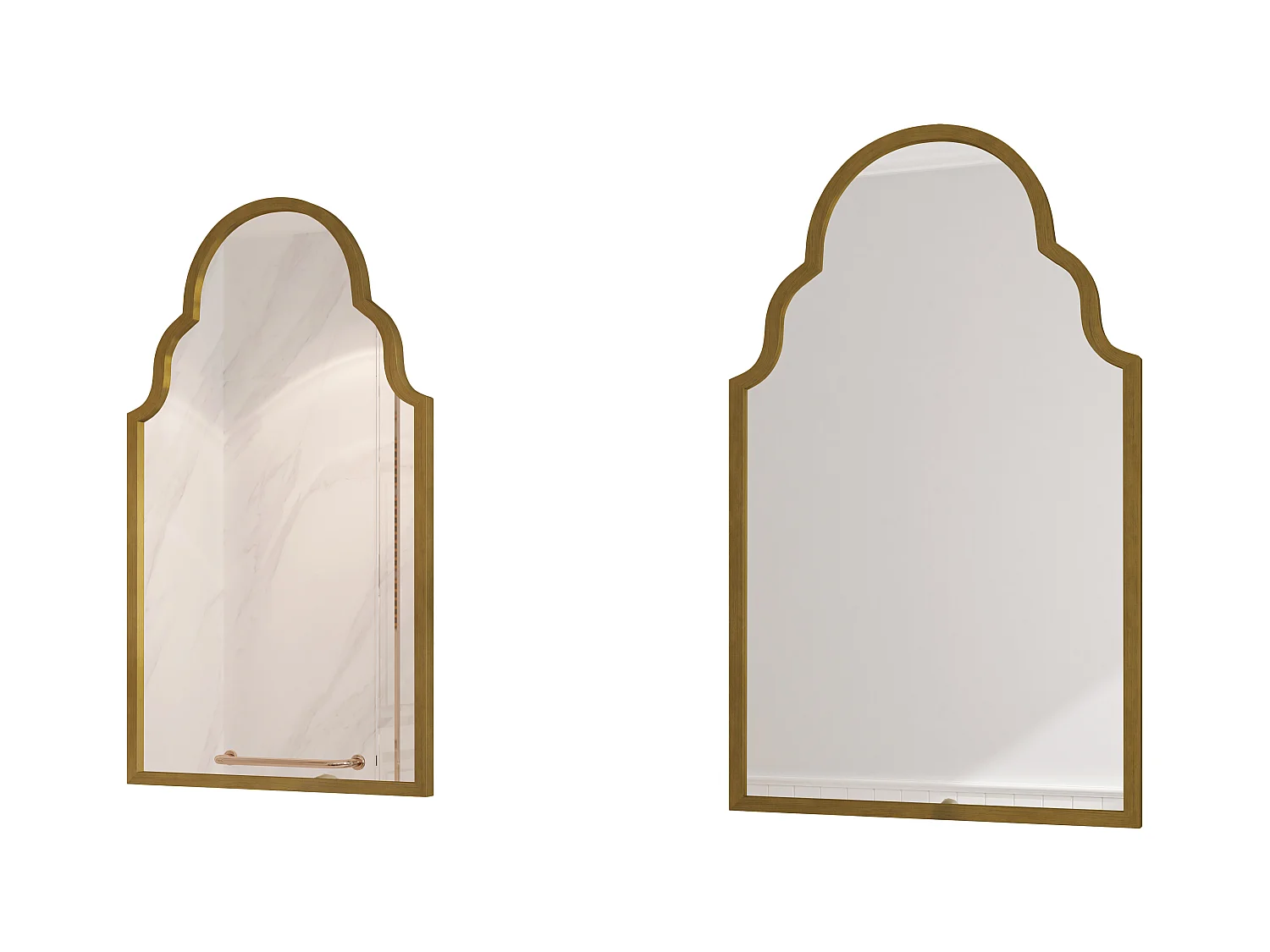 Miroir Rectangulaire, Miroir de Mur en Métal, Cadre en Fer, Bronze (61x3x101 cm)