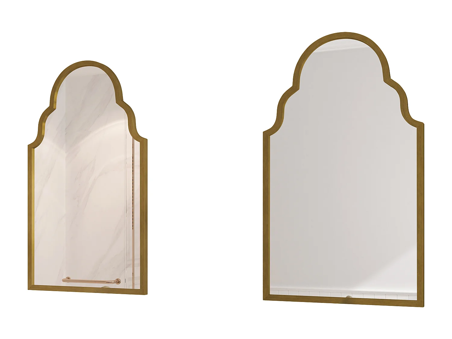 Miroir Rectangulaire, Miroir de Mur en Métal, Cadre en Fer, Bronze (61x3x101 cm)