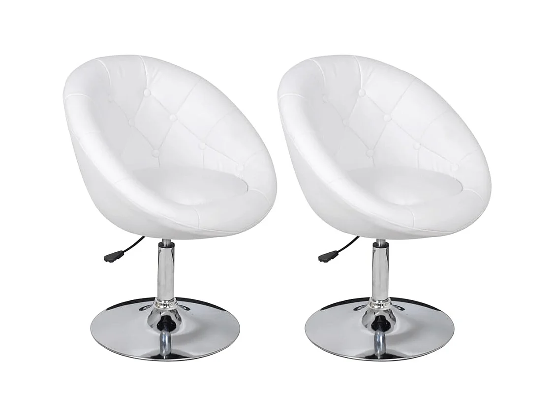 Set di 2 sgabelli da bar in similpelle bianca