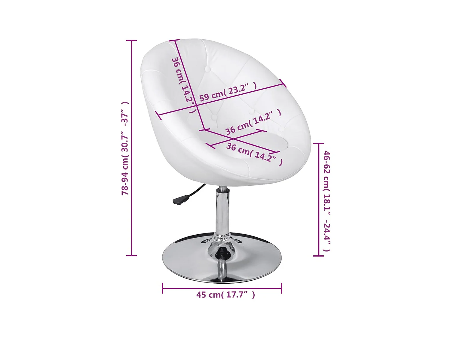 Set di 2 sgabelli da bar in similpelle bianca