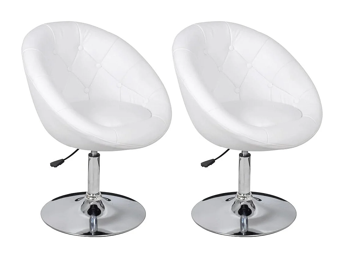 Tabourets de bar lot de 2 blanc similicuir