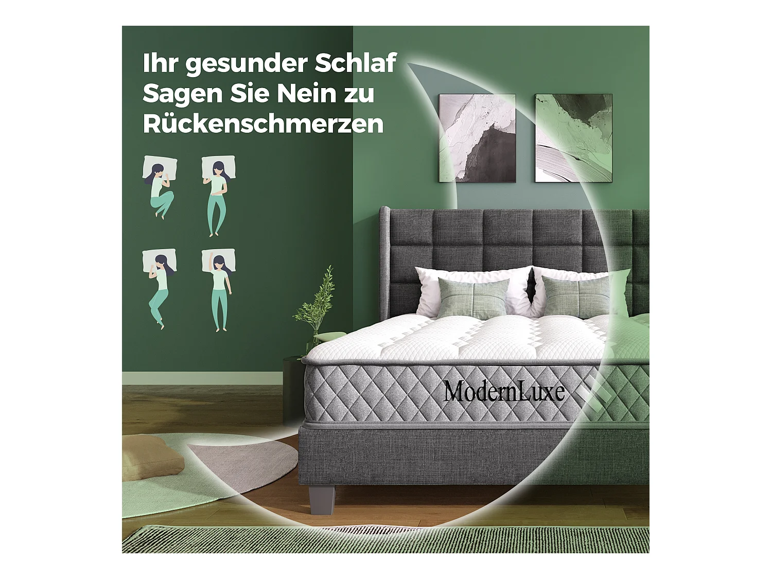 Orthopedisch matras 90x200 cm met 7-zone pocketvering, H3, koudschuim, OEKO-TEX® gecertificeerd (200x90x20 cm)
