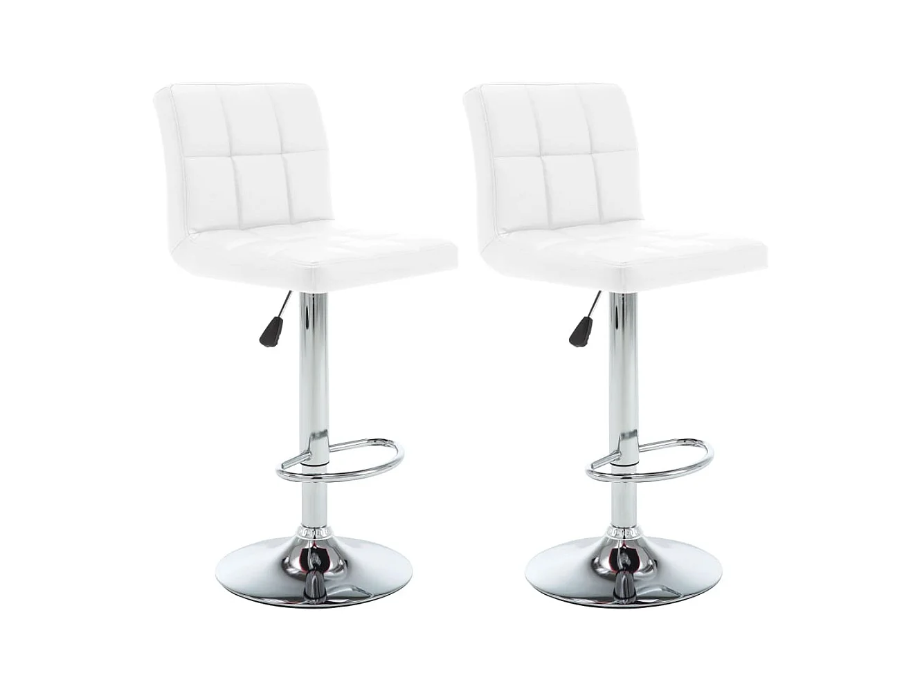 Set di 2 sgabelli da bar in similpelle bianca
