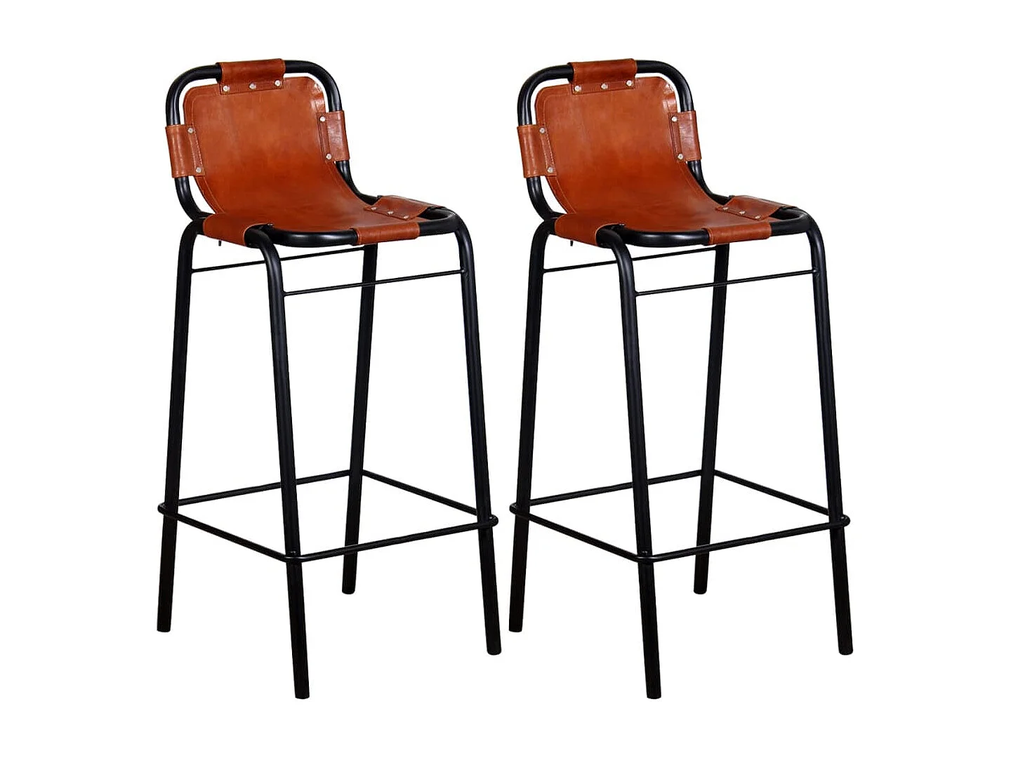Tabourets de bar lot de 2 cuir véritable