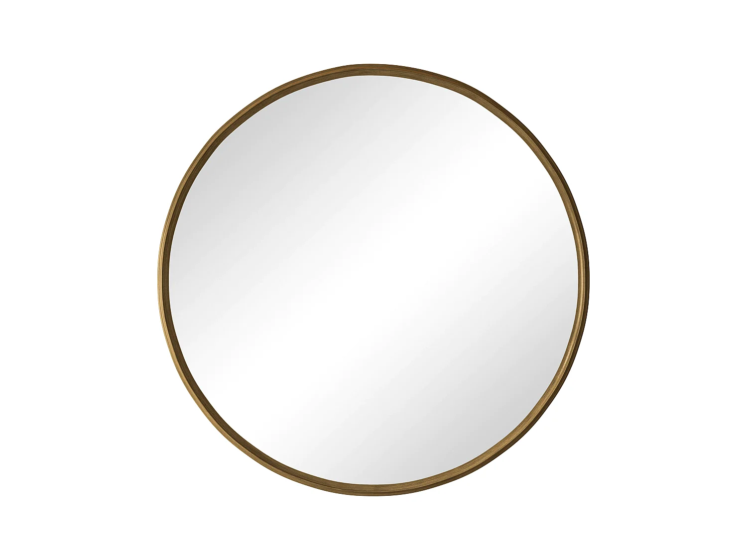 Miroir Rond, Miroir de Mur avec Cadre en Fer, Métal, Bronze (80x80x2 cm)